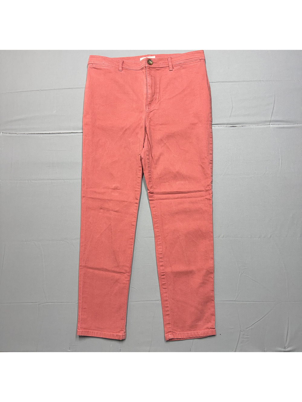 LOFT Womens Slim Straight Cotton Blend Stretch Pants Size 10 Coral Pink Casual